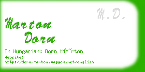 marton dorn business card